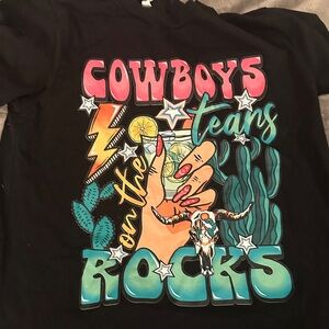 Miss Me Cowboys Graphic Tee - Black and Multicolor